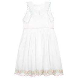 Stella McCartney Kids-Белое платье с бабочками для подростков | Childrensalon Outlet