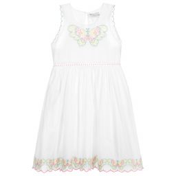 Stella McCartney Kids-Белое платье с бабочками для подростков | Childrensalon Outlet