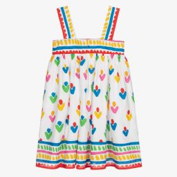 Stella McCartney Kids-Белое хлопковое платье для подростков | Childrensalon Outlet