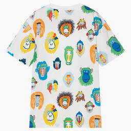 Stella McCartney Kids-تيشيرت تينز ولادي قطن عضوي لون أبيض | Childrensalon Outlet