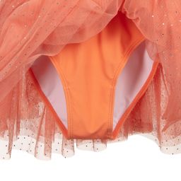 Stella McCartney Kids-فستان جيرسي وتول لون أبيض وزهري | Childrensalon Outlet