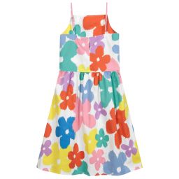 Stella McCartney Kids-Белый сарафан с цветочным рисунком для подростков | Childrensalon Outlet