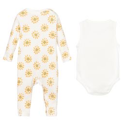 Stella McCartney Kids-Белый комбинезон и боди (2 вещи) | Childrensalon Outlet