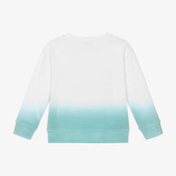Stella McCartney Kids-White & Blue Cotton Ombré Sweatshirt | Childrensalon Outlet