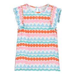 Stella McCartney Kids-Блузка из вискозы белого и голубого цвета | Childrensalon Outlet