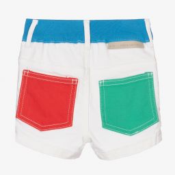 Stella McCartney Kids-White Colour Block Shorts  | Childrensalon Outlet