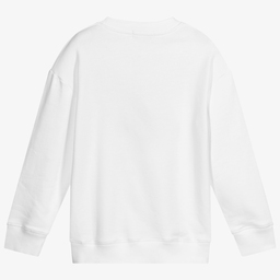 Stella McCartney Kids-Белая хлопковая толстовка с пиццей | Childrensalon Outlet