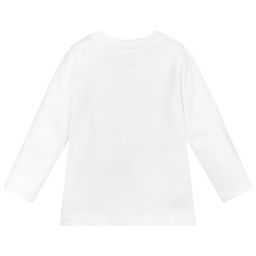 Stella McCartney Kids-توب أطفال بناتي قطن لون أبيض بطبعة قوس قزح | Childrensalon Outlet