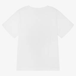 Stella McCartney Kids-تيشيرت قطن عضوي لون أبيض | Childrensalon Outlet