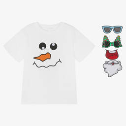 Stella McCartney Kids-تيشيرت قطن عضوي لون أبيض | Childrensalon Outlet