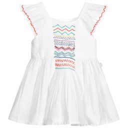 white linen baby dress