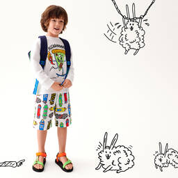 Stella McCartney Kids-White Organic Cotton Shorts | Childrensalon Outlet