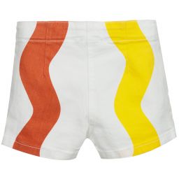 Stella McCartney Kids-Белые джинсовые шорты в полоску | Childrensalon Outlet