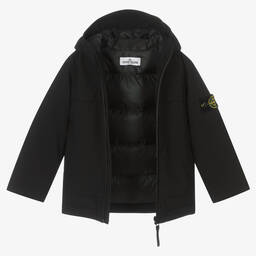 Stone Island Junior-Boys Black Down Filled Jacket | Childrensalon Outlet