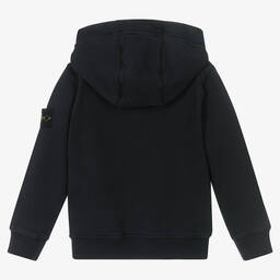 Stone Island Junior-Boys Blue Zip-Up Hoodie | Childrensalon Outlet