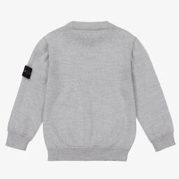 Stone Island Junior-Boys Grey Wool Sweater | Childrensalon Outlet