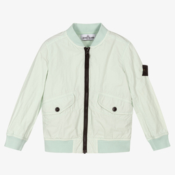Stone Island Junior-Boys Mint Green Bomber Jacket | Childrensalon Outlet