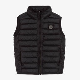 Stone Island Junior-Boys Navy Blue Down Padded Logo Gilet  | Childrensalon Outlet