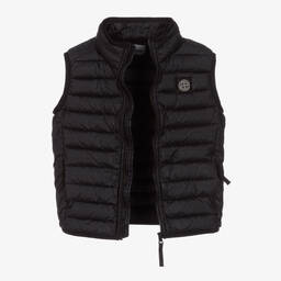 Stone Island Junior-Boys Navy Blue Down Padded Logo Gilet  | Childrensalon Outlet
