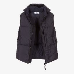 Stone Island Junior-Teen Blue Down Puffer Gilet | Childrensalon Outlet