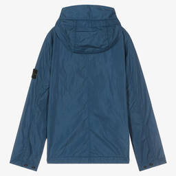 Stone Island Junior-Синяя куртка с нашивкой | Childrensalon Outlet