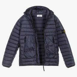 Stone Island Junior-Teen Boys Navy Blue Puffer Jacket | Childrensalon Outlet