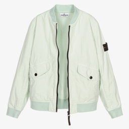 Stone Island Junior-Teen Mint Green Bomber Jacket | Childrensalon Outlet
