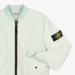 Stone Island Junior-Teen Mint Green Bomber Jacket | Childrensalon Outlet
