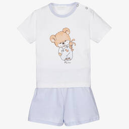 Story Loris-بيجاما قطن لون أزرق وأبيض للأطفال | Childrensalon Outlet