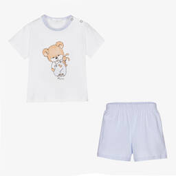 Story Loris-بيجاما قطن لون أزرق وأبيض للأطفال | Childrensalon Outlet