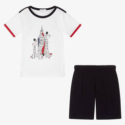 Story Loris-بيجاما شورت قطن لون كحلي وأبيض للأولاد | Childrensalon Outlet