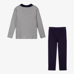 Story Loris-بيجاما قطن لون رمادي وكحلي للأولاد | Childrensalon Outlet