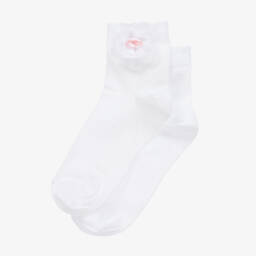 Story Loris-Girls Floral White Cotton Socks | Childrensalon Outlet