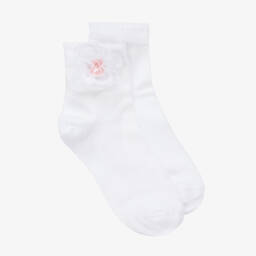 Story Loris-Girls Floral White Cotton Socks | Childrensalon Outlet