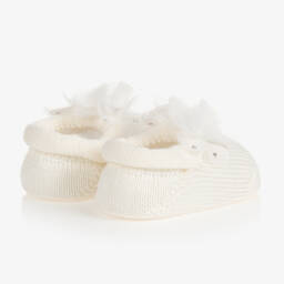 Story Loris-Кремовый подарочный комплект из повязки на голову и пинеток для девочек | Childrensalon Outlet