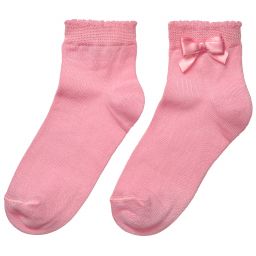 Story Loris-Girls Pink Socks with Bow | Childrensalon Outlet