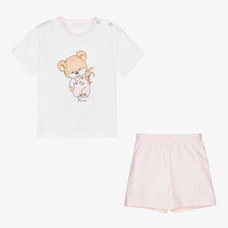 Story Loris-بيجاما أطفال بناتي قطن لون زهري وأبيض | Childrensalon Outlet