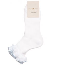 Story Loris-جوارب كشكش قطن لون أبيض وازرق للبنات | Childrensalon Outlet