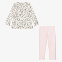 Story Loris-Бело-розовая хлопковая пижама для девочек | Childrensalon Outlet