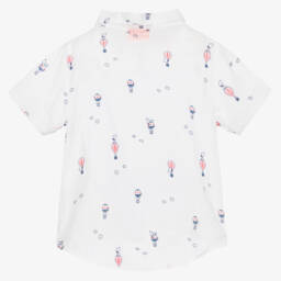 Sunuva-Baby Boys White Snoopy Print Cotton Shirt | Childrensalon Outlet