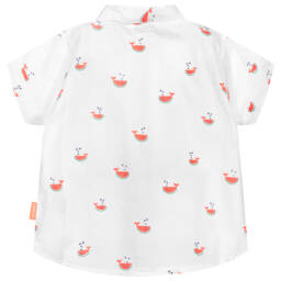 Sunuva-Baby Boys White Watermelon Shark Cotton Shirt | Childrensalon Outlet