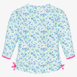 Sunuva-Baby Girls Blue Floral Heart Swim Top | Childrensalon Outlet