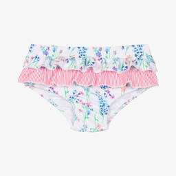 Sunuva-Baby Girls White Floral Bikini Bottoms (UPF50+) | Childrensalon Outlet