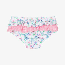 Sunuva-Baby Girls White Floral Bikini Bottoms (UPF50+) | Childrensalon Outlet
