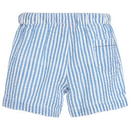 Sunuva-Blue Striped Cotton Shorts | Childrensalon Outlet