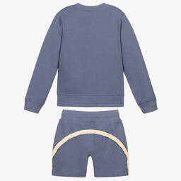 Sunuva-Boys Blue Cotton Shorts Set | Childrensalon Outlet