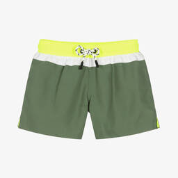 Sunuva-Boys Green Colour Block Swim Shorts | Childrensalon Outlet