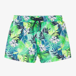Sunuva-Boys Green Jungle Leaf Swim Shorts | Childrensalon Outlet
