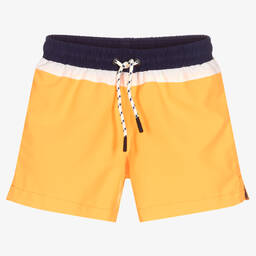 Sunuva-Boys Orange Colour Block Swim Shorts | Childrensalon Outlet