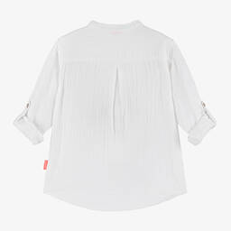 Sunuva-Boys White Collarless Cotton Shirt | Childrensalon Outlet